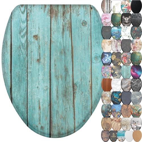 Wooden toilet seat with - wooden,