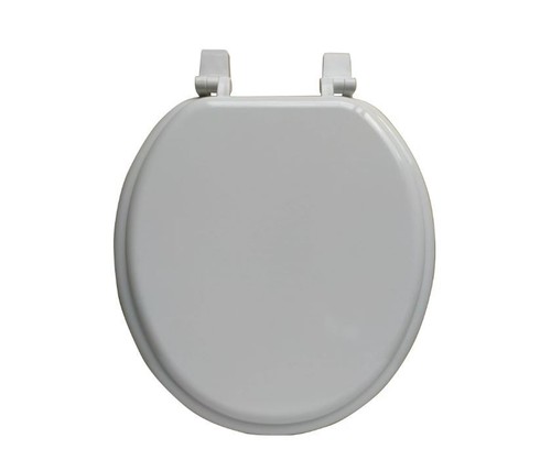 Round molded wood toilet seat - round,