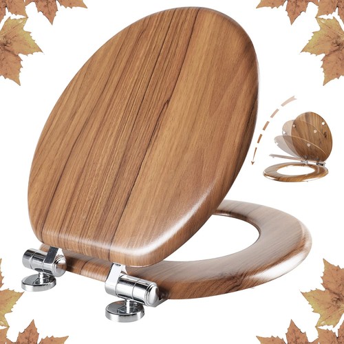 Slow close wood toilet seat - toilet,