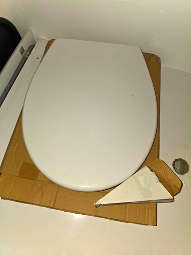 White oval toilet seat - white,