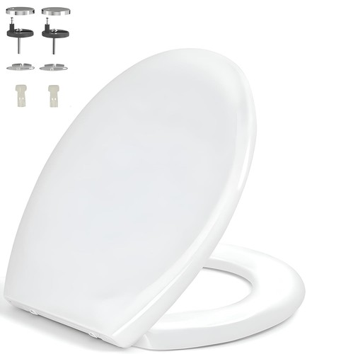 Soft close round toilet seat - close,