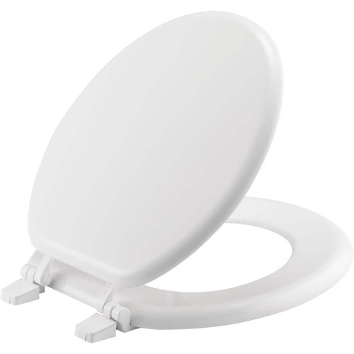 Round enameled wood toilet - enameled,