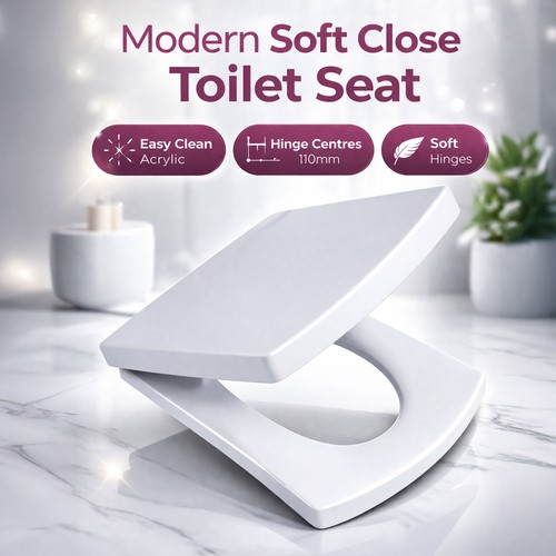 Square soft close toilet - soft,