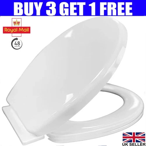Soft close toilet seat white - close,