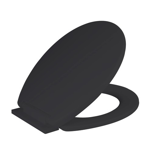 Black soft close toilet - close, seat