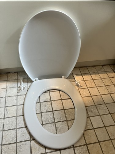 White plastic toilet seat - white,