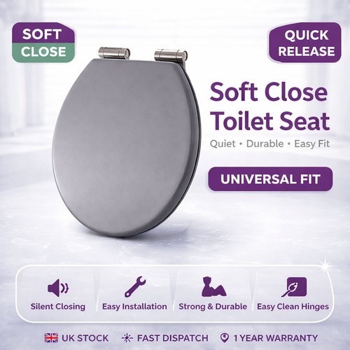 Grey mdf toilet seat - mdf,