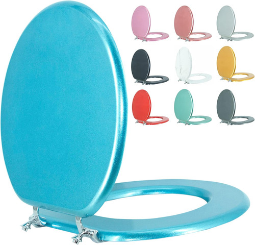 Round toilet seat wood - toilet,